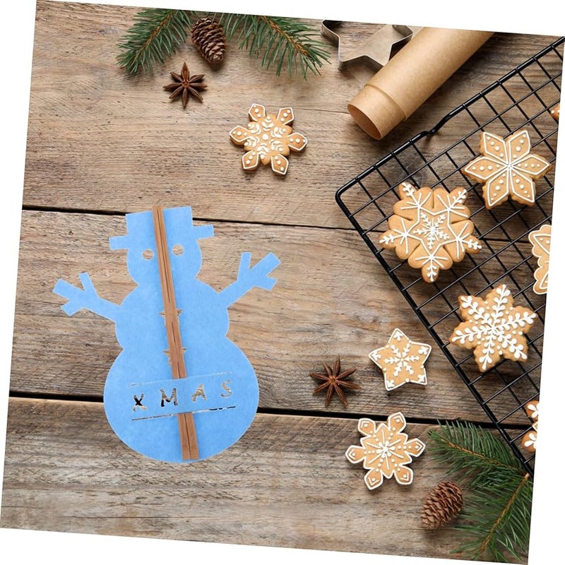 Christmas Snowman Cutlery Holder 8 Pcs Felt Utensil Covers Storage Bags - Image 4